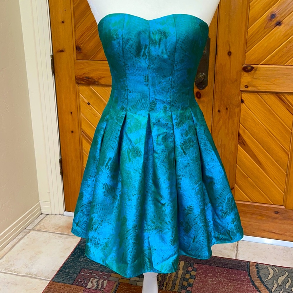 Aqua Strapless Dress